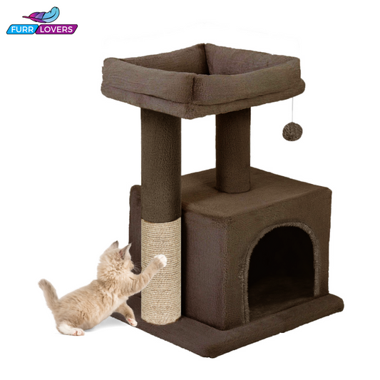 Condo Kitten Cat Tree - Plush Fur Fabric