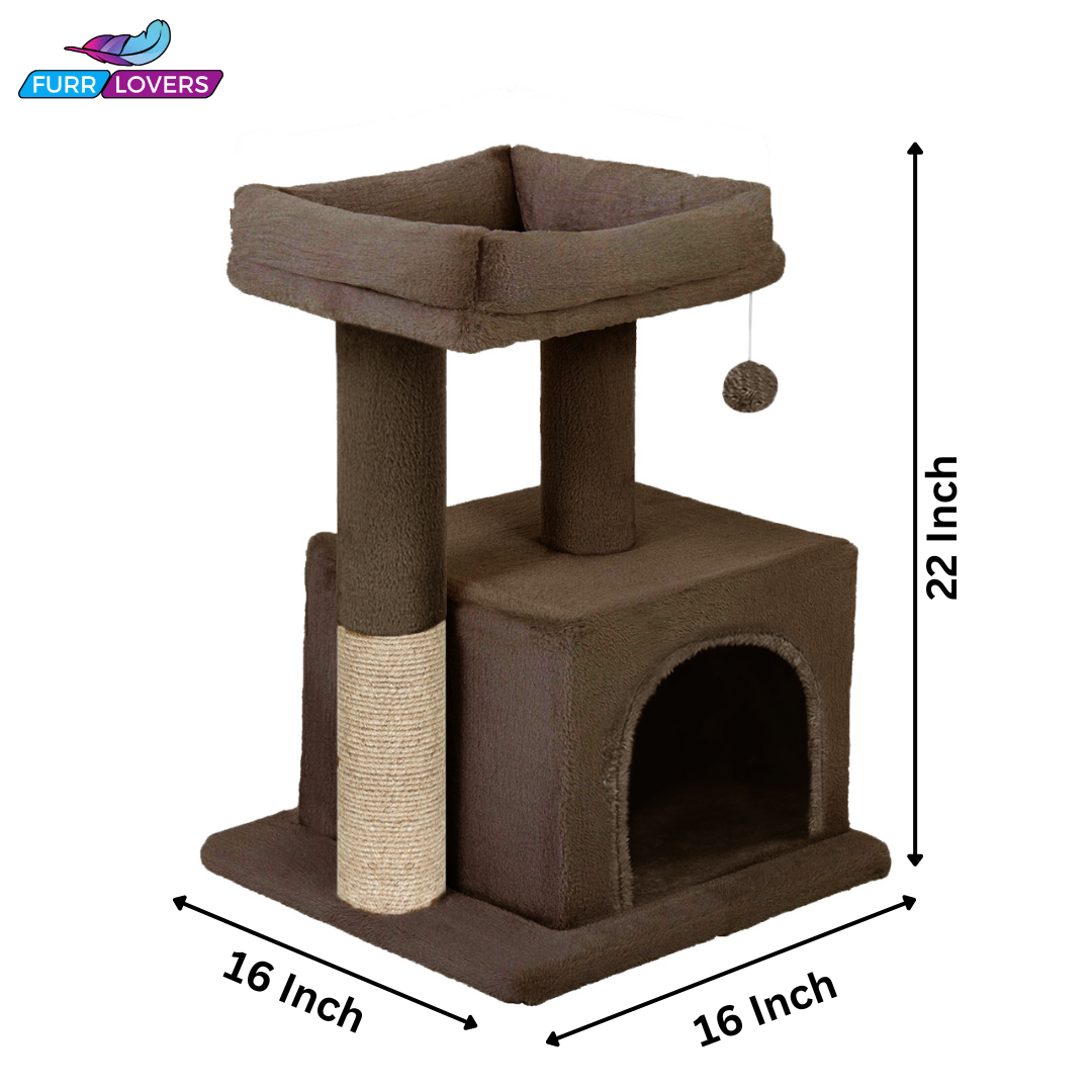 Condo Kitten Cat Tree - Plush Fur Fabric