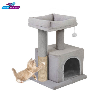 Condo Kitten Cat Tree - Plush Fur Fabric