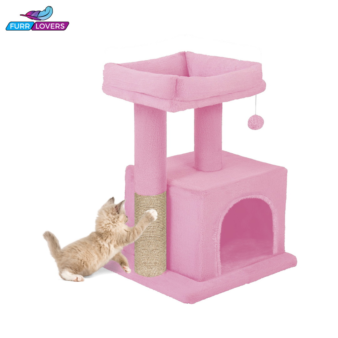 Condo Kitten Cat Tree - Plush Fur Fabric