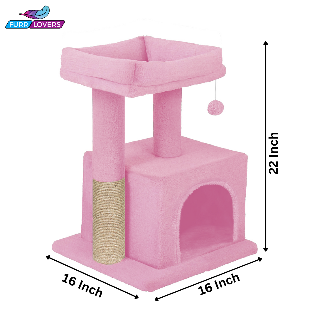 Condo Kitten Cat Tree - Plush Fur Fabric